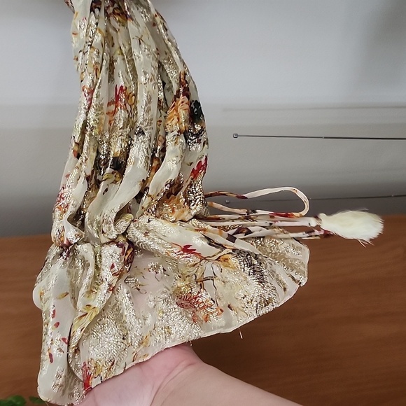 Rococo Sand Cara Mini Dress metallic gold floral free people womens Size large - Picture 5 of 15